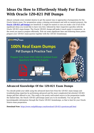 1Z0-821 Pdf Dumps The Logical Preparing Supply