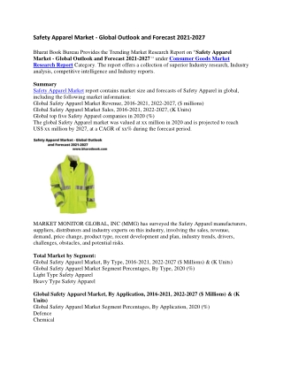 Safety Apparel Market - Global Outlook and Forecast 2021-2027-converted