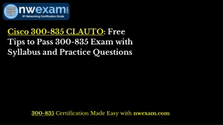 Cisco 300-835 CLAUTO PDF: Tips to Pass 300-835 Exam with Syllabus & Questions