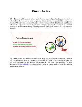 ISO certification
