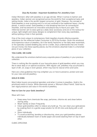 Zeya By Kundan - Important Guidelines For Jewellery Care