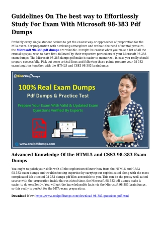 Viable Your Planning By means of 98-383 Pdf Dumps