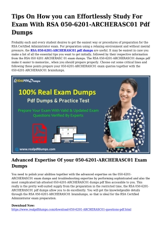 050-6201-ARCHERASC01 PDF Dumps To Solve Preparing Challenges