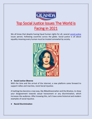 Top Social Justice Issues The World is Facing in 2021