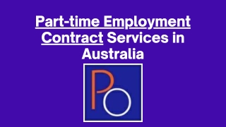 Part-time Employment Contract Services in Australia - Precedents Online