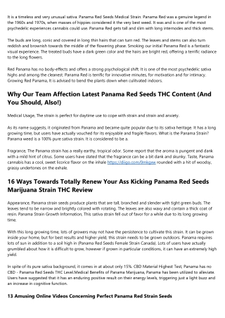 9 Twiter Influencers To Comply With About Perfect Panama Red Seeds Plants