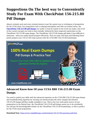 Important Planning From the Help Of 156-215.80 Dumps Pdf