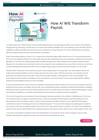 How AI Will Transform Payroll