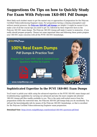 Sustainable 1K0-001 Dumps Pdf For Incredible End result