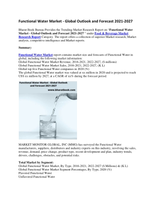 Functional Water Market - Global Outlook and Forecast 2021-2027-converted