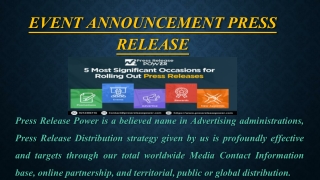 Best Event Announcement Press Release Services