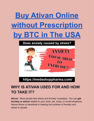 Buy Ativan Online without Prescription by BTC in The USA