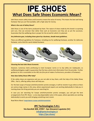 What Does Safe Shoes Economic Mean