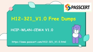 HCIP-WLAN-CEWA V1.0 H12-321_V1.0 Dumps