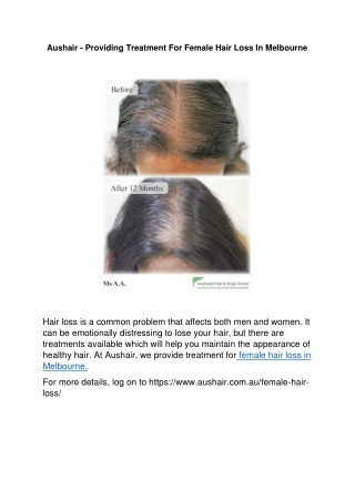 Aushair - Providing Treatment For Female Hair Loss In Melbourne