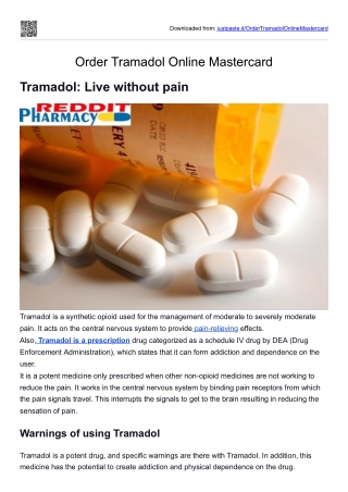 Order Tramadol Online Mastercard