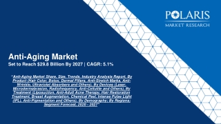 Anti-Aging Market Future Forecast Indicates Impressive Growth Rate