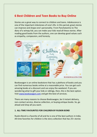 6 Best Children and Teen Books to Buy Online - Bookswagon