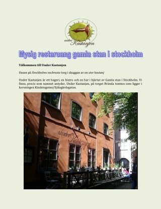 Mysig restaruang gamla stan i stockholm