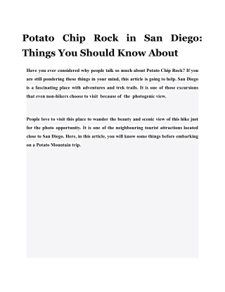 Potato Chip Rock in San Diego: Things You Should Know About