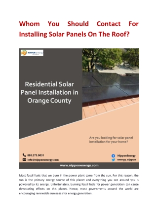 Whom You Should Contact For Installing Solar Panels On The Roof-converted