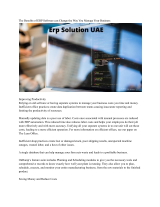 Erp Solution UAE