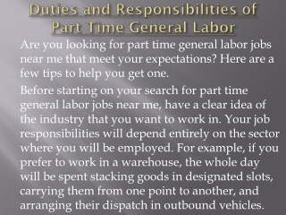 part time general labor jobs near me