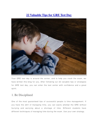 22 Valuable Tips for GRE Test Day