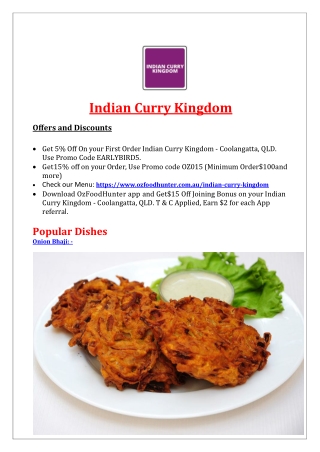 5% Off - Indian Curry Kingdom Restaurant Coolangatta, QLD