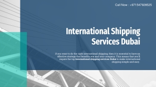 International Shipping Services Dubai