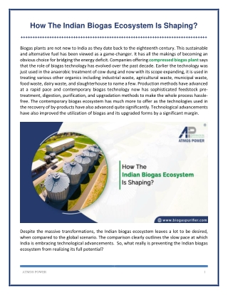 All You Need To Know About Indian Biogas Ecosystem