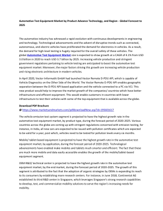 Automotive Test Equipment Market - Global Forecast to 2025