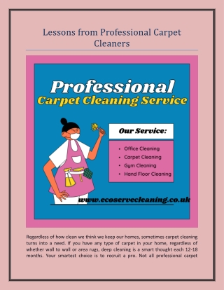 Lessons from Professional Carpet Cleaners