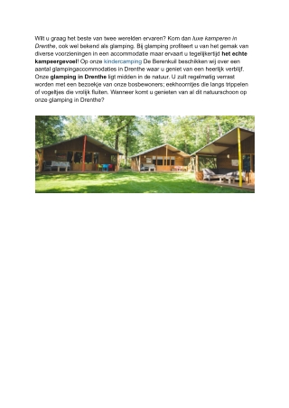 Glamping Drenthe