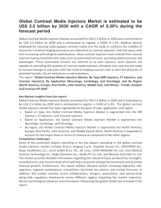 Global Contrast Media Injectors Market