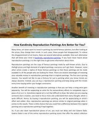 How Kandinsky Reproduction Paintings Are Better for You