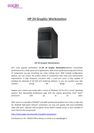 HP Z4 Graphic Workstation