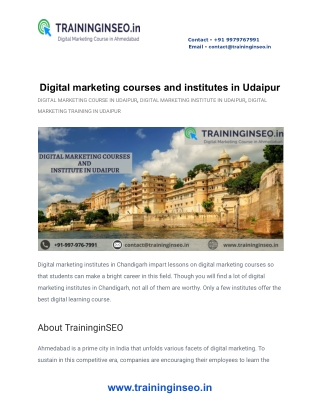 Digital marketing courses and institutes in Udaipur