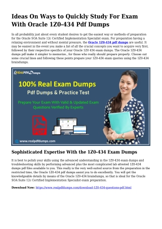 Viable Your Planning As a result of 1Z0-434 Pdf Dumps