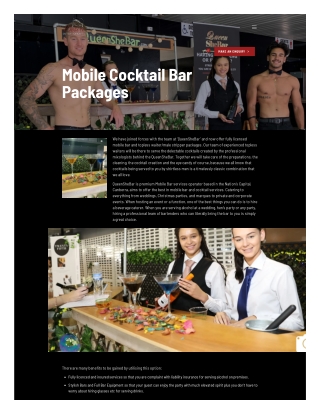 Mobile Cocktail Bar Package Canberra
