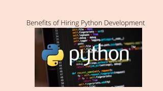 Benefits of Hiring Python Development