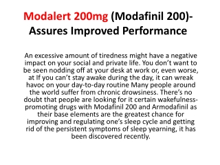 Modalert 200mg (Modafinil 200)-Assures Improved