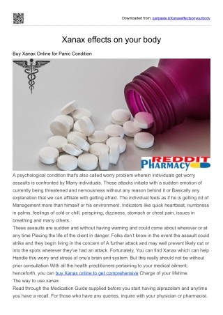 Xanax effects on your body