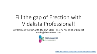 Treatment for Erectile Dysfunction in USA| Buy Vidalista|The USA Meds