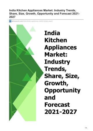 India Kitchen Appliances Market and Forecast to 2027