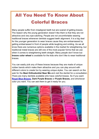 All You Need To Know About Colorful Braces