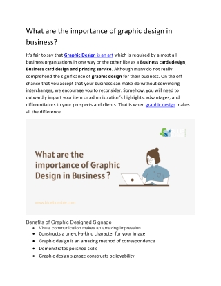 What are the importance of graphic design in businesses