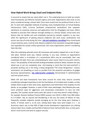 How Hybrid Work Brings DaaS and Endpoint Risks