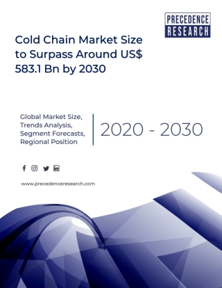 Cold Chain Market Size to Surpass Around US$ 583.1 Billion by 2030