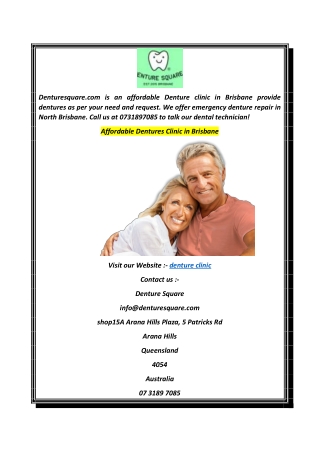 Affordable Dentures Clinic in Brisbane